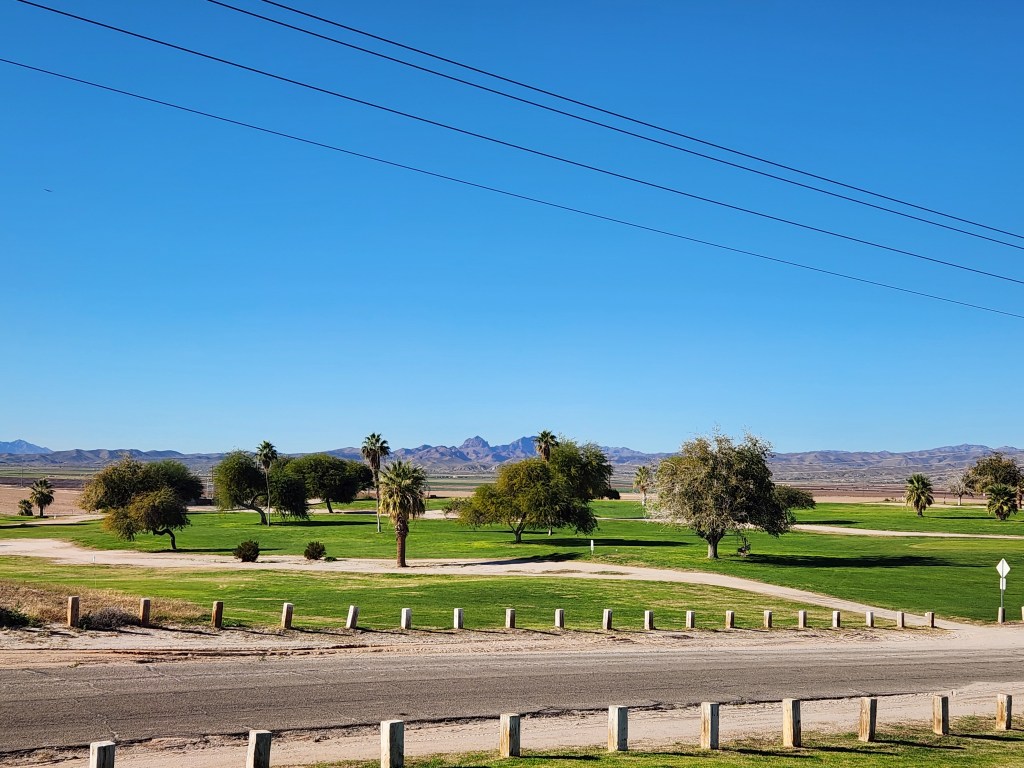 Golf Course path with fairway in foreground